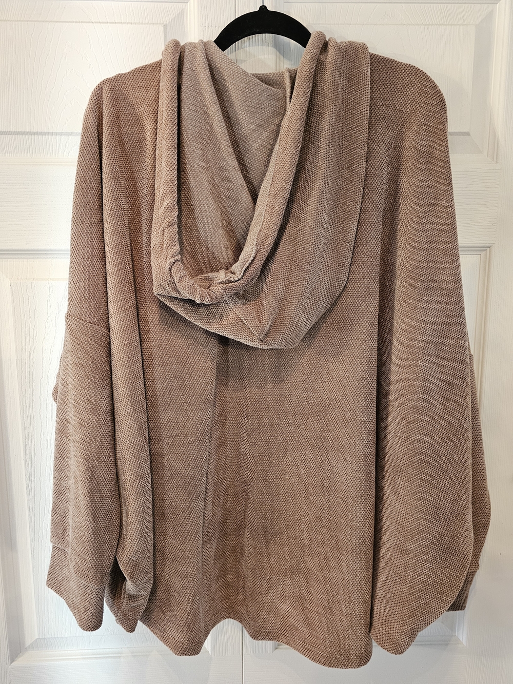 Cozy Chenille Hooded Pullover Top in Tan - Picture 2 of 4